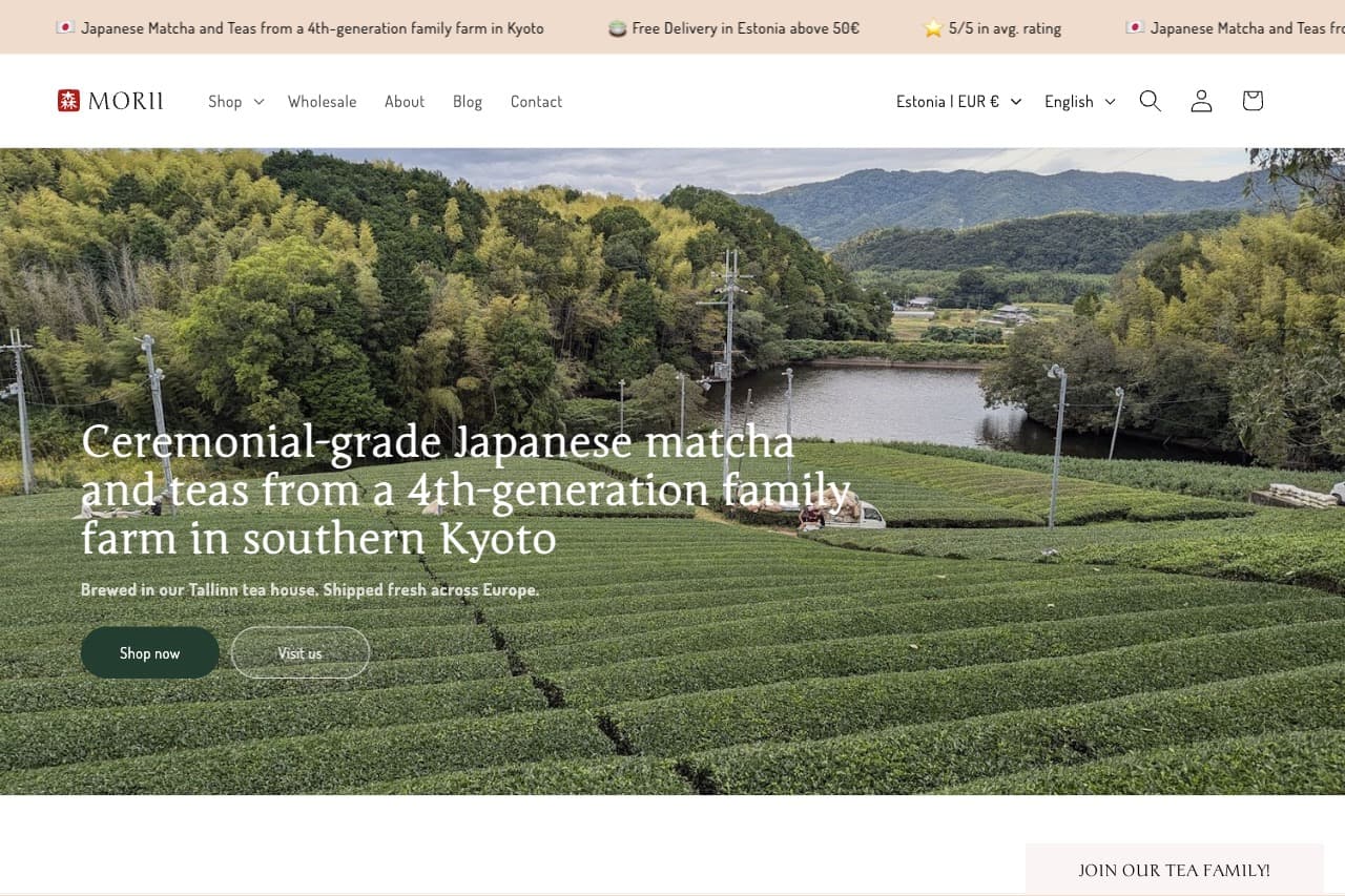 Morii Tea: Japanese matcha & premium tea e-commerce